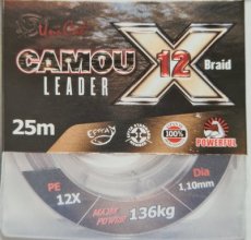 1600091 UNI CAT 12 braid  Camou leader 0.9mm 105kg